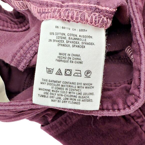 Pilcro & The Letterpress Sz 28 Serif Purple Wine Velour Skinny Corduroy Pant - Picture 6 of 7